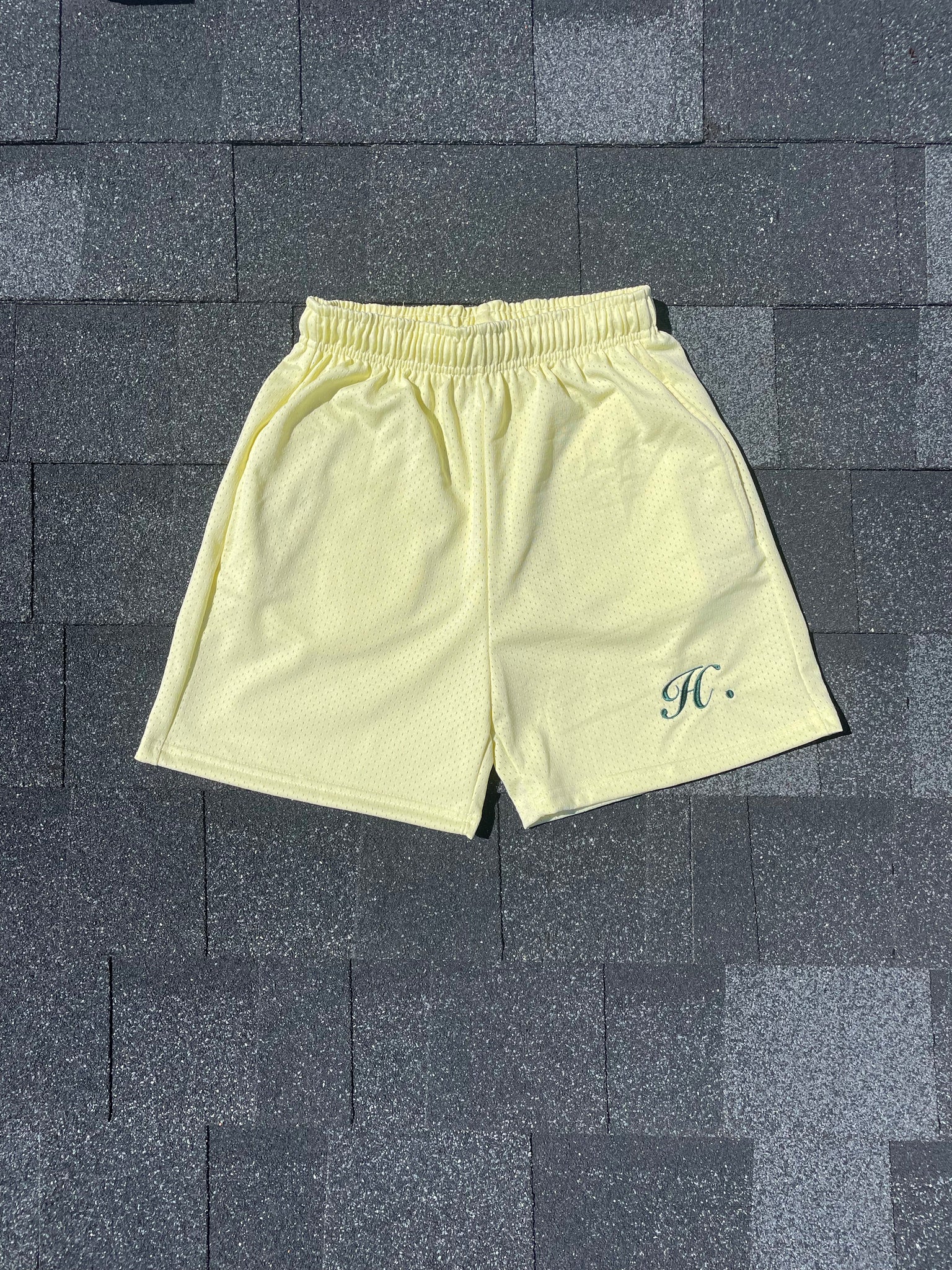 Cream Mesh Shorts
